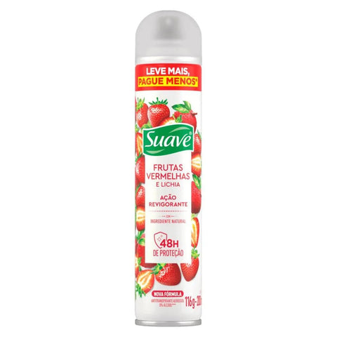 Desodorante Antitranspirante Feminino Suave Frutas Vermelhas e Lichia, Aerossol Com 200Ml