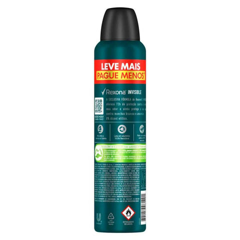 Desodorante Antitranspirante Masculino Rexona Men Invisible, Aerossol, 1 Unidade Com 250Ml