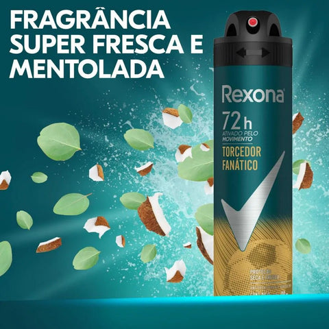 Desodorante Antitranspirante Masculino Rexona Men Torcedor Fanático, Aerossol, 1 Unidade Com 150Ml
