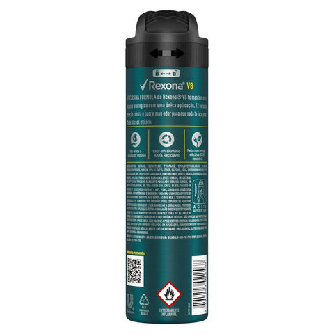 Desodorante Antitranspirante Masculino Rexona Men V8, Aerossol, 1 Unidade Com 150Ml