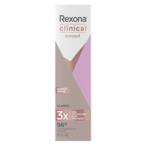 Desodorante Feminino Rexona Women Clinical Classic, Aerossol, 1 Unidade Com 150Ml