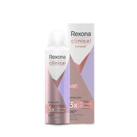Desodorante Feminino Rexona Women Clinical Extra Dry, Aerossol, 1 Unidade Com 150Ml