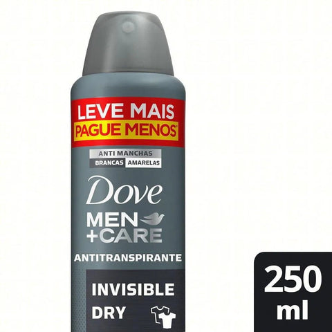 Desodorante Masculino Dove Men + Care Invisible Dry, Aerossol, 1 Unidade Com 250Ml, Leve Mais Pague Menos