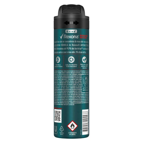 Desodorante Masculino Rexona Antibacterial Protection, Aerossol, 1 Unidade Com 150Ml