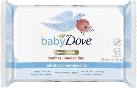 Lenço Umedecido BabyDove Hidratação Enrriquecida - 50 Unidades