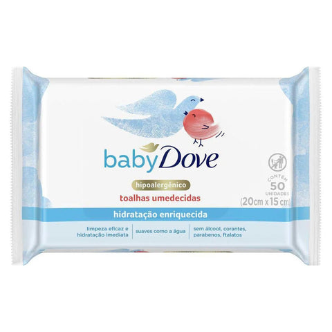 Lenço Umedecido BabyDove Hidratação Enrriquecida - 50 Unidades