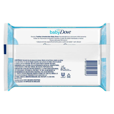 Lenço Umedecido BabyDove Hidratação Enrriquecida - 50 Unidades
