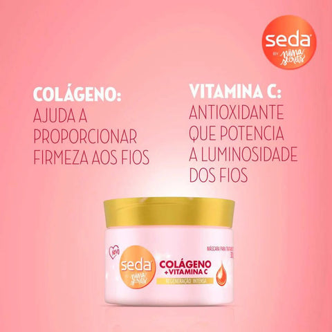 Máscara de Tratamento Seda By Niina Secrets Colágeno e Vitamina C 300G
