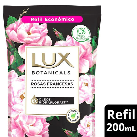 Sabonete Lux Botanicals Rosas Francesas, Refil, Líquido Com 200Ml