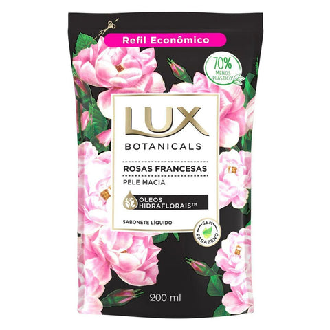 Sabonete Lux Botanicals Rosas Francesas, Refil, Líquido Com 200Ml