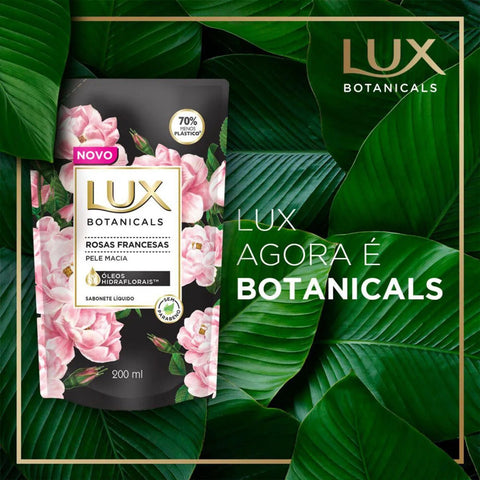Sabonete Lux Botanicals Rosas Francesas, Refil, Líquido Com 200Ml