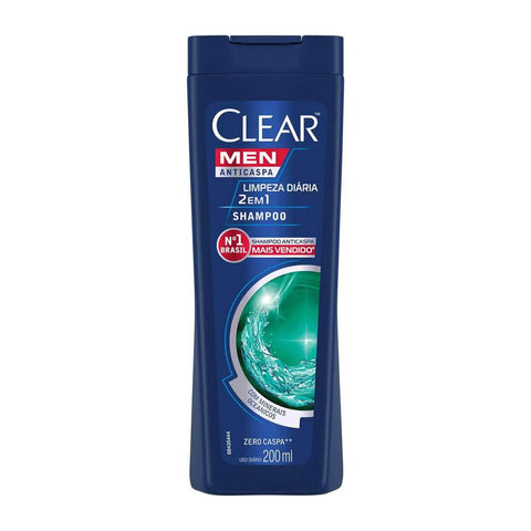 Shampoo Anticaspa Clear Men Limpeza Diária 2 Em 1 - 200Ml
