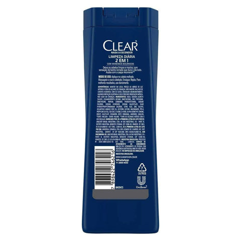 Shampoo Anticaspa Clear Men Limpeza Diária 2 Em 1 - 200Ml