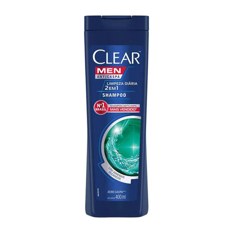 Shampoo Anticaspa Clear Men Limpeza Diária 2 Em 1 - 400Ml