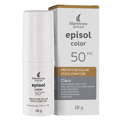 Protetor Solar Facial Episol Color Stick  Claro - FPS 50 - 18 g