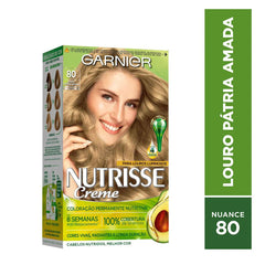Tintura Garnier Nutrisse Creme Nº 80 Louro Pátria Amada