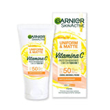 Protetor Solar Facial Garnier Uniform & Matte Vitamina C  Clara - FPS 50 - 40 g
