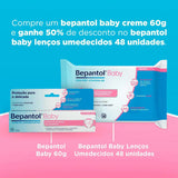 Kit Bepantol Baby Creme para Assaduras Preventivo Sem Fragrância 60g + Lenço Umedecido Hipoalergênico Com Pró Vitamina B5 Sem Fragrância 48 Unidades