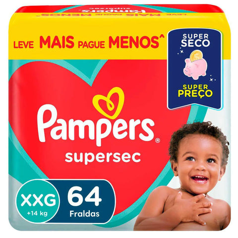 Fralda Pampers Supersec  Tamanho XXG - 64 Unidades