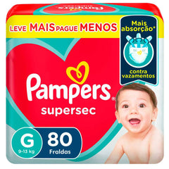 Fralda Pampers Supersec  Tamanho G - 80 Unidades