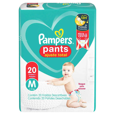 Fralda Pampers Pants Ajuste Total  Tamanho M - 20 Unidades