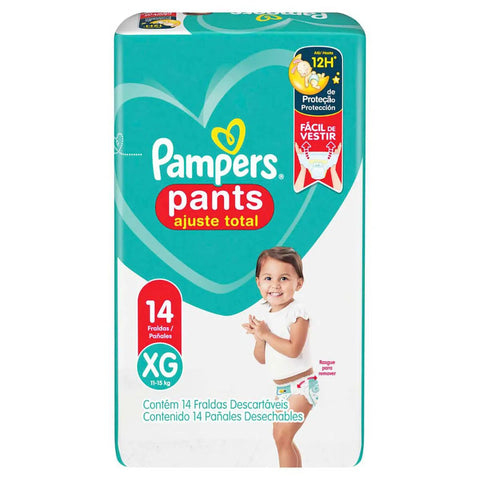 Fralda Pampers Pants Ajuste Total  Tamanho XG - 14 Unidades