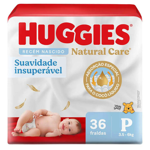 Fralda Huggies Natural Care  Tamanho P - 36 Unidades