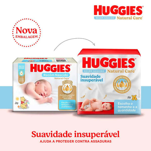 Fralda Huggies Natural Care  Tamanho P - 36 Unidades