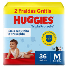 Fralda Huggies Tripla Proteção  Tamanho M - 36 + 2 Unidades