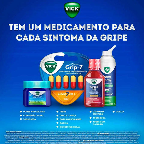 Vick Pyrena Grip-7  400 mg + 4 mg + 4 mg - Cápsula - 5 Unidades