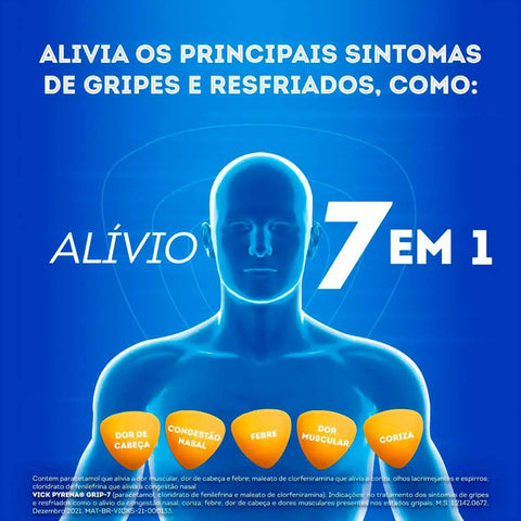 Vick Pyrena Grip-7  400 mg + 4 mg + 4 mg - Cápsula - 5 Unidades