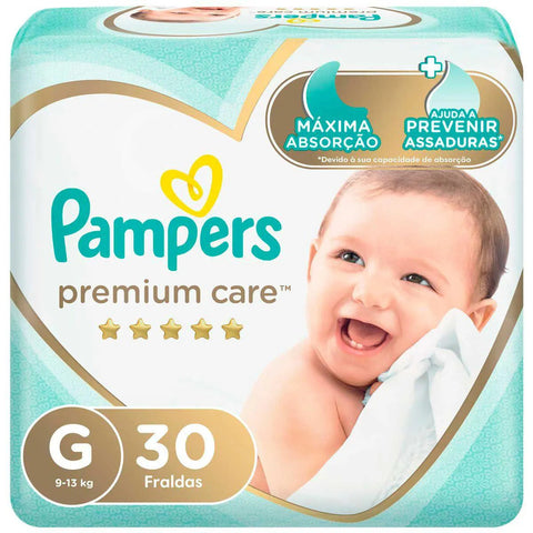 Fralda Pampers Premium Care  Tamanho G - 30 Unidades