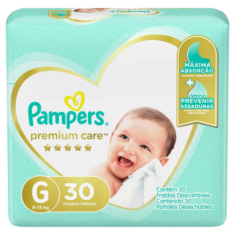 Fralda Pampers Premium Care  Tamanho G - 30 Unidades