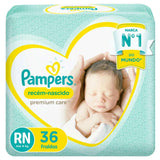 Fralda Pampers Premium Care  Tamanho RN - 36 Unidades