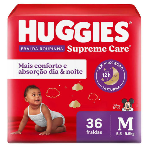 Fralda Huggies Roupinha Supreme Care  Tamanho M - 36 Unidades