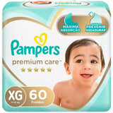 Fralda Pampers Premium Care  Tamanho XG - 60 Unidades