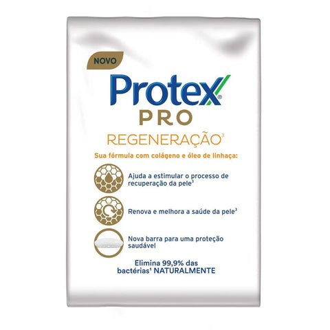 Sabonete Antibacteriano Protex Pro Regeneração Barra, 4 Unidades Com 80G Cada