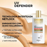 Protetor Solar Facial L'Oréal UV Defender  Cor 3.0 - FPS 60 - 40 g