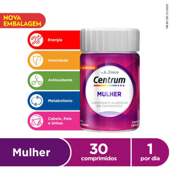 Polivitamínico Centrum Essentials Mulher de A-Zinco  30 Unidades - Comprimido