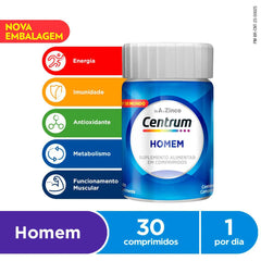 Polivitaminico Centrum Essentials Homem de A-Zinco  30 Unidades - Comprimido