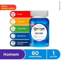 Polivitaminico Centrum Essentials Homem de A-Zinco  60 Unidades - Comprimido