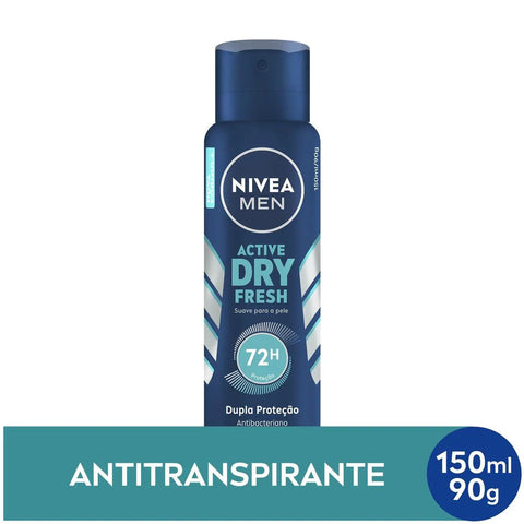 Desodorante Antitranspirante Masculino Nivea Men Active Dry Fresh Aerossol, 1 Unidade Com 150Ml