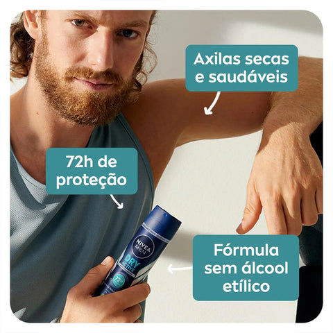 Desodorante Antitranspirante Masculino Nivea Men Active Dry Fresh Aerossol, 1 Unidade Com 150Ml