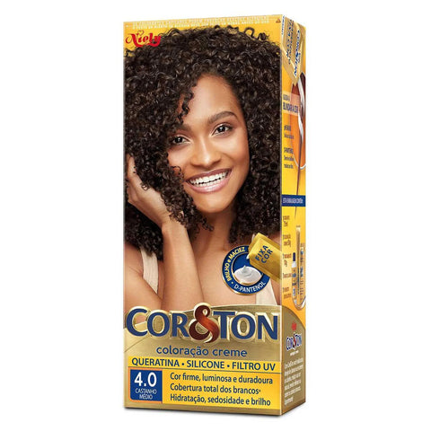 Tintura Cor&Ton 4.0 Castanho Medio Kit