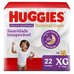 Fralda Huggies Natural Care Roupinha  Tamanho XG - 22 Unidades