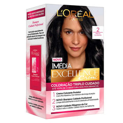 Tintura L'Oréal Imédia Excellence Creme Nº 2 Preto Clássico