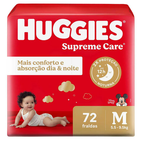 Fralda Huggies Supreme Care  Tamanho M - 72 Unidades