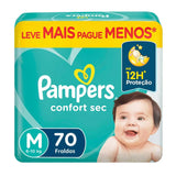 Fralda Pampers Confort Sec  Tamanho M - 70 Unidades