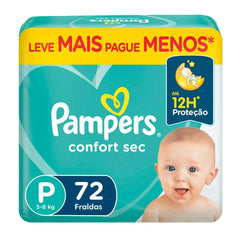 Fralda Pampers Confort Sec  Tamanho P - 72 Unidades