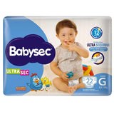 Fralda Babysec Ultrasec  Tamanho G - 22 Unidades